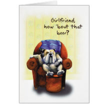 Bulldog Armchair - Funny Birthday Card