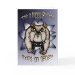 Bulldog Birthday Card, Bulldog giving orders