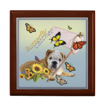 Bulldog Butterfly Catcher Jewellery Box Gift Box