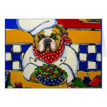 Bulldog Chef Greeting Cards
