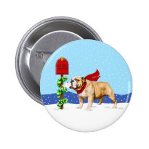 Bulldog Christmas Holiday Mail Pins