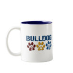 BULLDOG DAD Paw Print 1 mugs