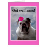Bulldog Get Well Soon greeting card