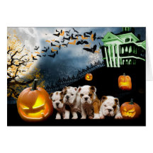 Bulldog Halloween Card