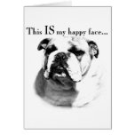 Bulldog Happy Face cards