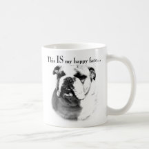 Bulldog Happy Face Coffee Mug