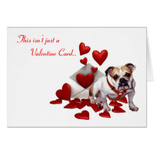 Bulldog I Wuf You Valentine Greeting Cards