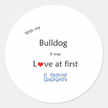 Bulldog Lick Design Sticker