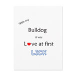 Bulldog Love at First Lick postcards