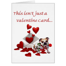Bulldog Maddie Rose and Hearts Valentine Greeting Cards