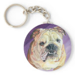 Bulldog Oil Painting Key Chain keychains