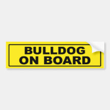 Bulldog on Board Bumper Stickers