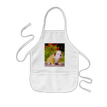 Bulldog puppy art kids apron