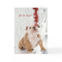 Bulldog Puppy Let It Snow Greeting #2 Customisable cards