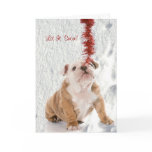 Bulldog Puppy Let It Snow Greeting #2 Customizable Greeting Cards