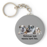 Bulldog Trio Keychain