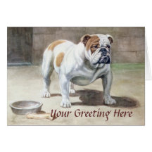 Bulldog Vintage Greeting Card