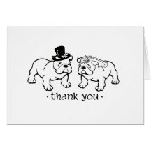 Bulldog Wedding Thank You Notes Greeting Card