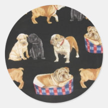 Bulldogs & Shar Peis Round Sticker