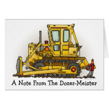Bulldozer Dozer Note Card