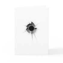 Bullet hole greetings cards