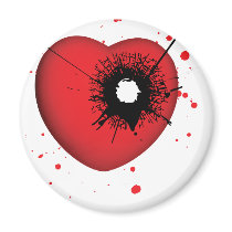Bullet Hole Heart Refrigerator Magnet