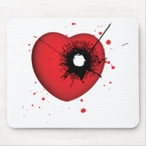 Bullet Hole Heart Mouse Pad