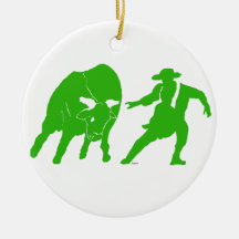 BullfighterGreen Christmas Tree Ornaments