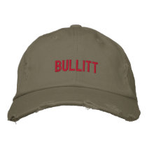 bullitt in red embroidered hats