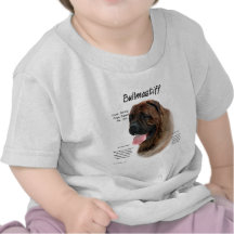 Bullmastiff (brindle) History Design T Shirts