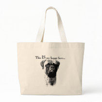 Bullmastiff Happy Face Canvas Bags