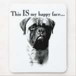 Bullmastiff Happy Face mousepads