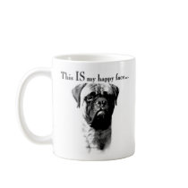 Bullmastiff Happy Face Mugs