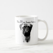 Bullmastiff Happy Face Mugs