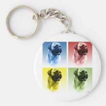 Bullmastiff Pop Art Key Chain