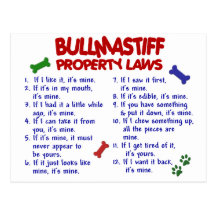 BULLMASTIFF Property Laws 2 Post Card