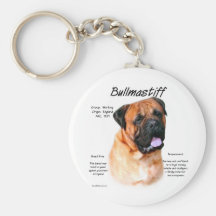 Bullmastiff (red) History Design Key Chain