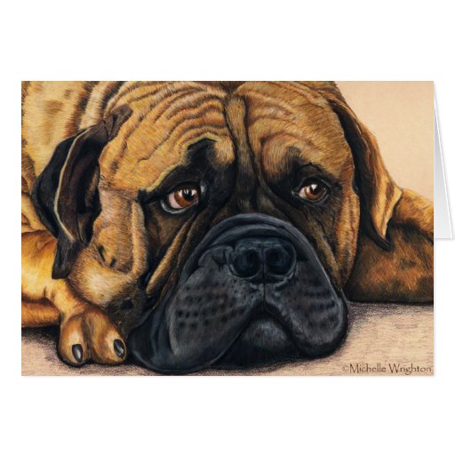Bullmastiff Waiting - Dog Breed Art Cards