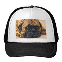 Bullmastiff Waiting - Dog Breed Art Mesh Hats