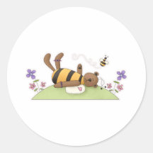 Bumble Bear garden Round Sticker