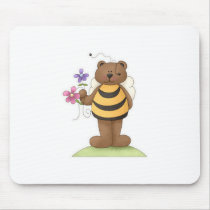 Bumble Bear with flowers Mouse Mats