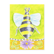 Bumble Bee and Purple Daisy Postcard