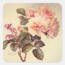 Bumble Bee and Roses Sticker