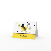 Bumble Bee Baby Shower Folded Thank you note cards