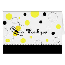 Bumble Bee Birthday Folded  Thank You Note Cards