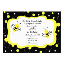 Bumble Bee Birthday Party Invitations Honey