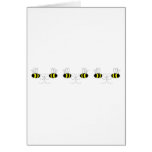 Bumble Bee Bows In A Row Greeting Card