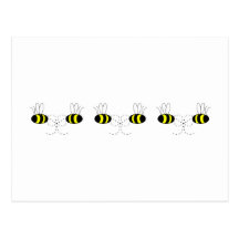 Bumble Bee Bows In A Row Postcard