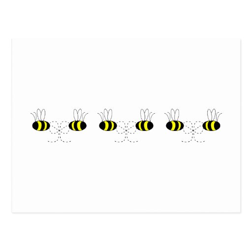 Bumble Bee Bows In A Row Postcard
