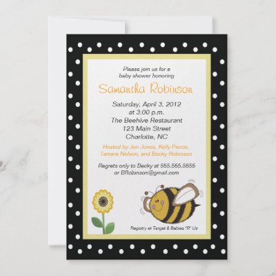 Bumblebee Baby Shower Invitations on Bumble Bee Buzz 5x7 Baby Shower Invitation By Allpetscherished